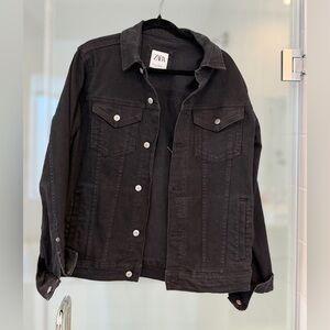 Zara Charcoal Denim Jacket